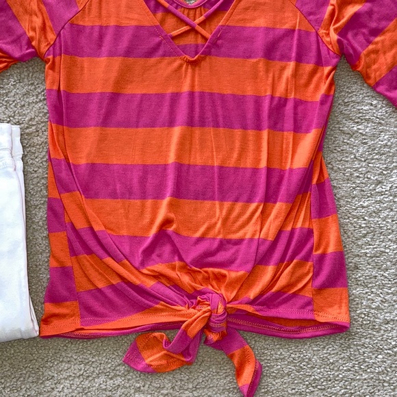 Pink & Orange Stripe Top - Picture 4 of 6